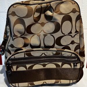 Coach Vintage Signature Canvas Brown Backpack